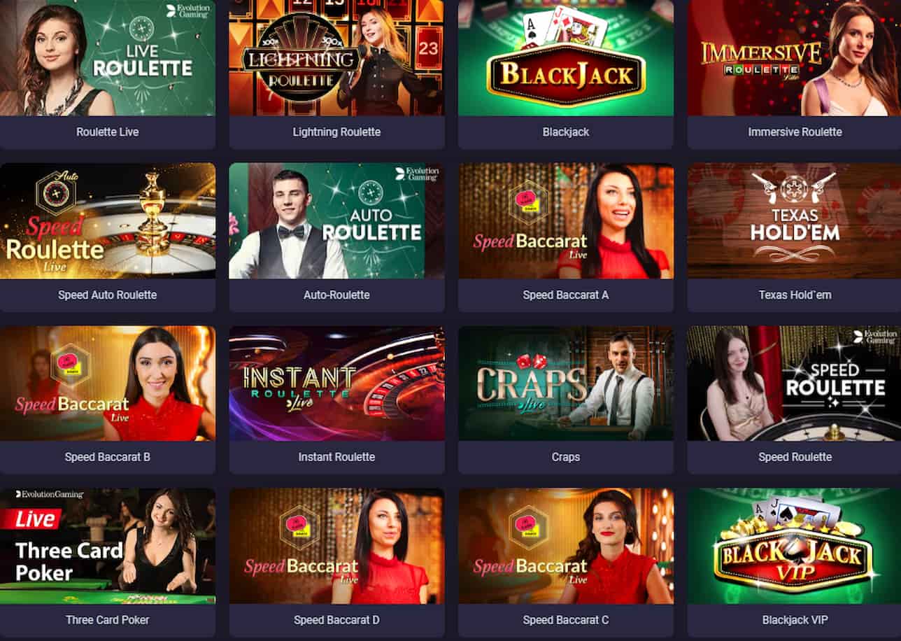 Список некоторых настольных игр BitStarz Casino с изображением и фото дилеров и названием игр