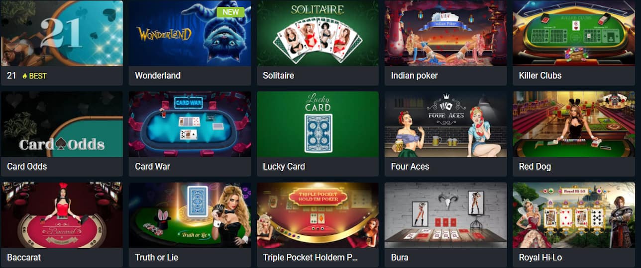 15 из всех доступных настольных игр 1xslots Casino в таблице одна за другой с изображением каждой игры и провайдером